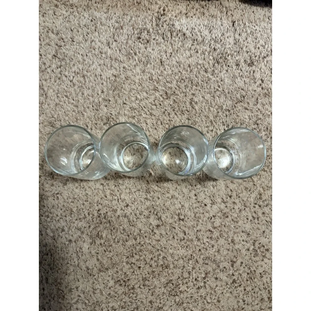 Set of 4 Princess House Heritage Tumblers Glasses Clear Etched Floral 5